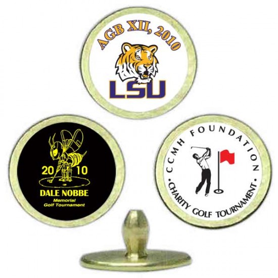 Custom Logo 48 Hour Rush Brass Ball Marker Full Color With Epoxy 